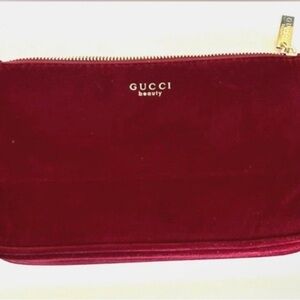 Gucci Beauty Burgundy Velvet Clutch